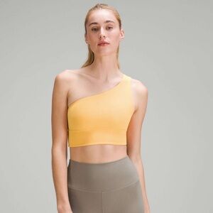 Lululemon Align Asymmetrical One Shoulder Bra Top Yellow Size 10 Nulu Yoga